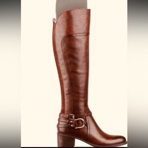 Marc Fisher  Kacee Brown Riding Boot wide calf Boots with stretch calf Size 8.5